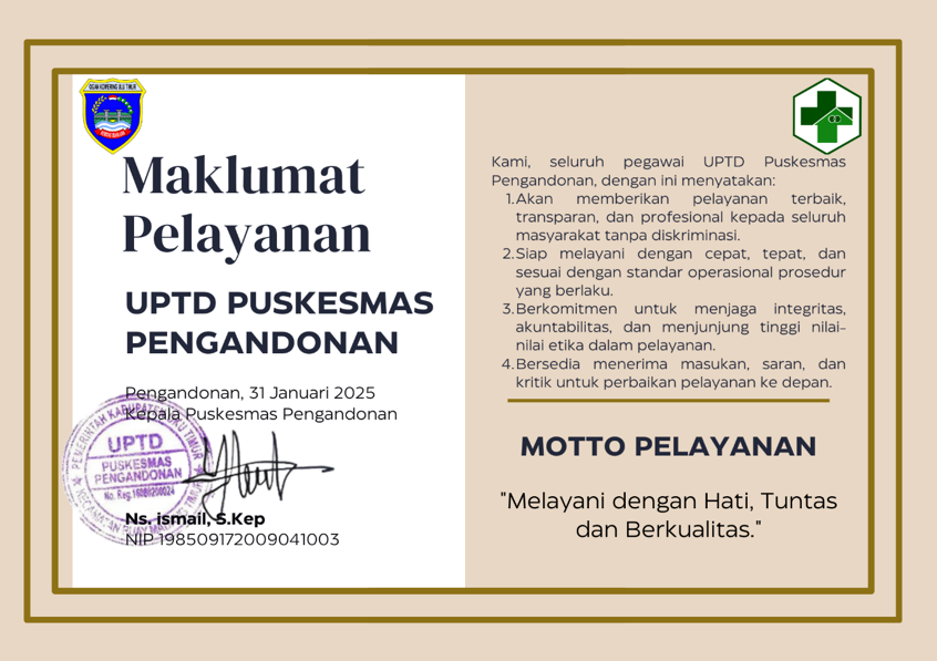Maklumat Pelayanan Puskesmas Pengandonan